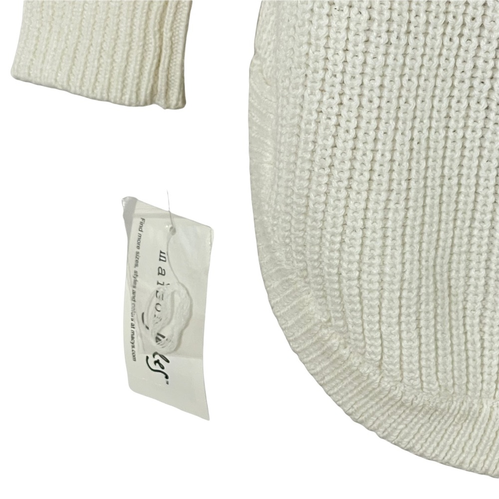 MAISON JULES scoop neck ivory cotton blend high-low sweater | size XS - Picture 3 of 5